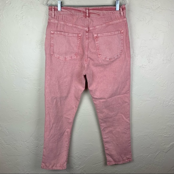 Pilcro Ultra High Rise Acid Wash Pink Jeans Anthropologie Size 30 Button Fly - Picture 9 of 10